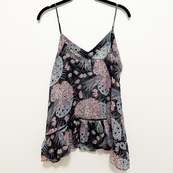 LoveShackFancy Silk Floral Spaghetti Strap Y2K Babydoll Top Size Small - Picture 1 of 10